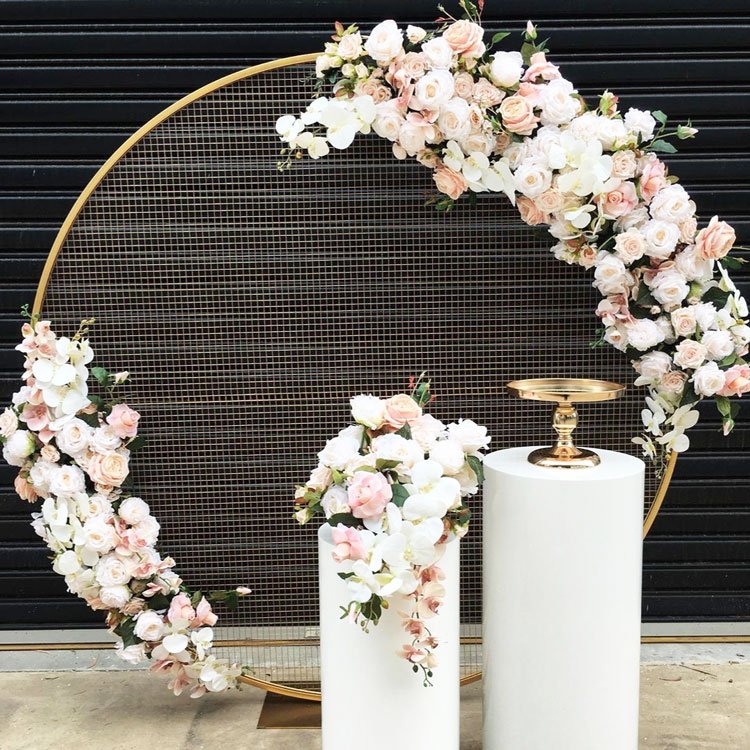 Giga 2m round metal arch wedding/round metal arch centerpiece/round metal arch wedding flowers
