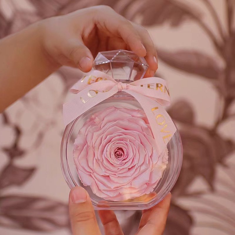 flower in perfume bottle box natural infinity real preserved roses box with fragrance for 2024 Mother's day