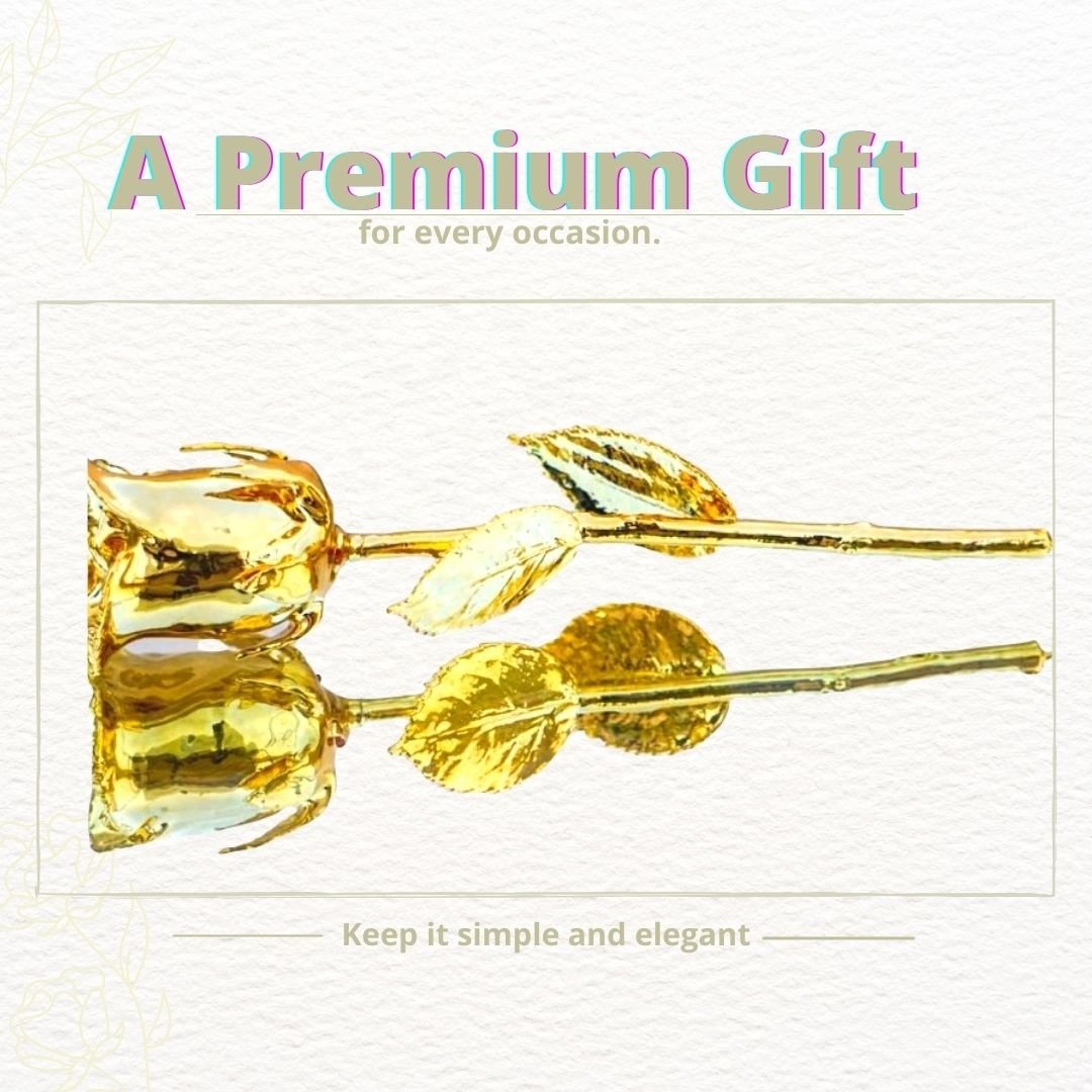 Forever Natural 24k Gold Rose premium gift for every occasion beautiful natural gift 24K Gold Plated Rose Flower Artificial for