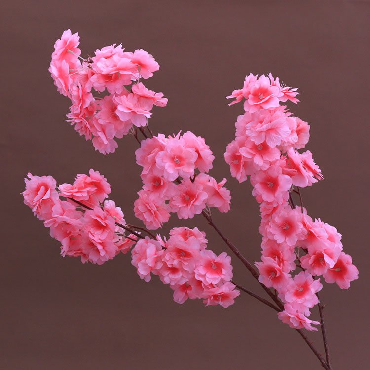 AF0404-8 Wholesale 3 branches artificial cherry blossom flower white pink cherry blossom branches without leaf for sale
