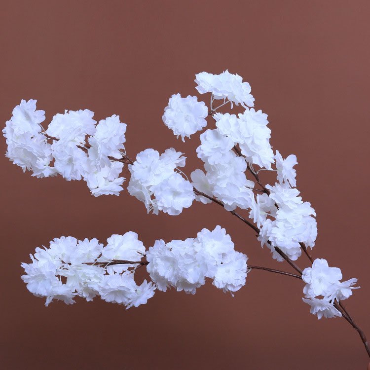 AF0404-8 Wholesale 3 branches artificial cherry blossom flower white pink cherry blossom branches without leaf for sale