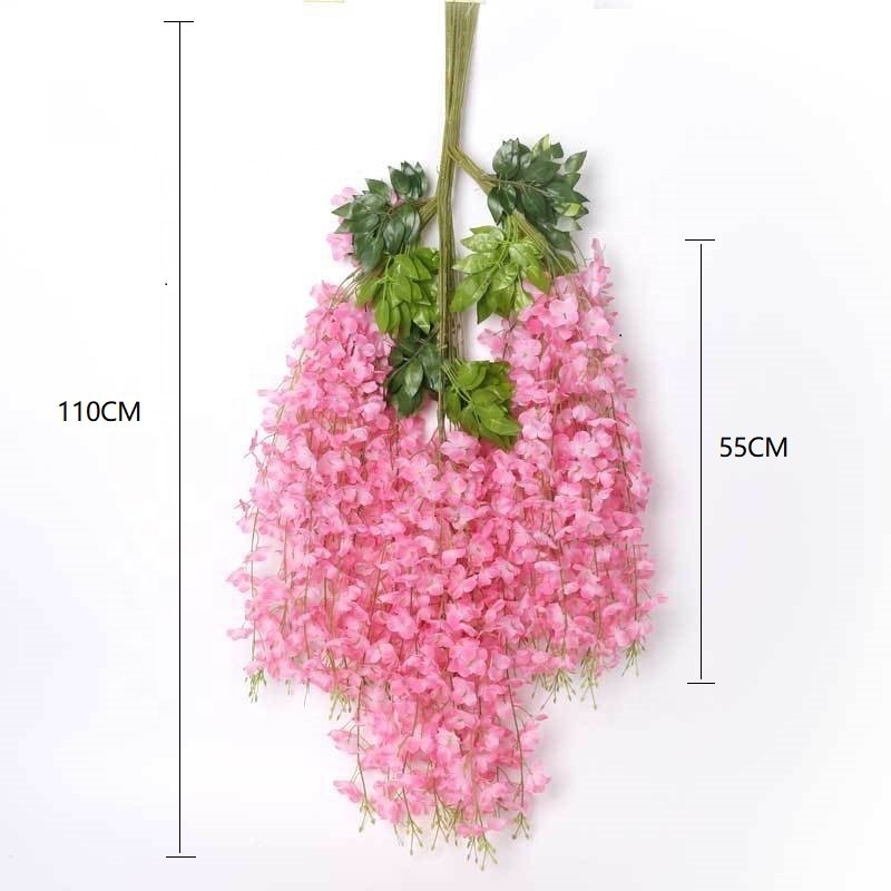 Popular Wisteria Artificial Flower Wisteria Hanging Flowers Wisteria Vine For Wedding Decoration