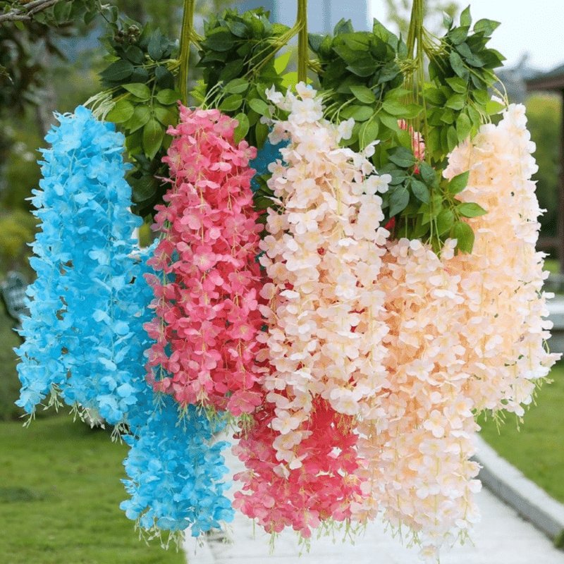 Popular Wisteria Artificial Flower Wisteria Hanging Flowers Wisteria Vine For Wedding Decoration