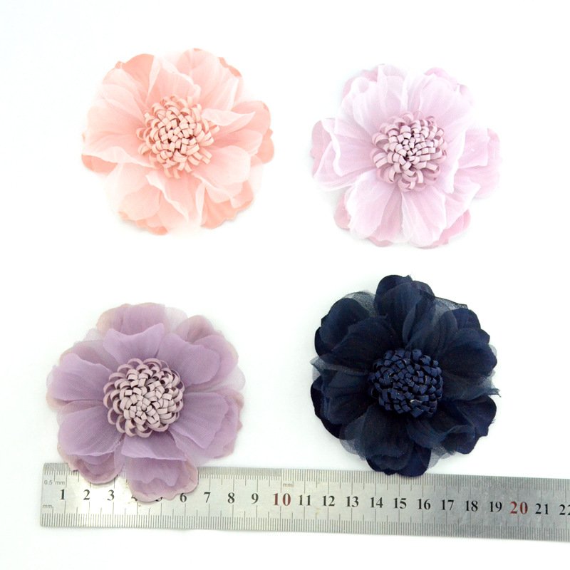 Hot Selling Chiffon Fabric Flower Headwear Hair Shoes Accessories Artificial Decorative Flower