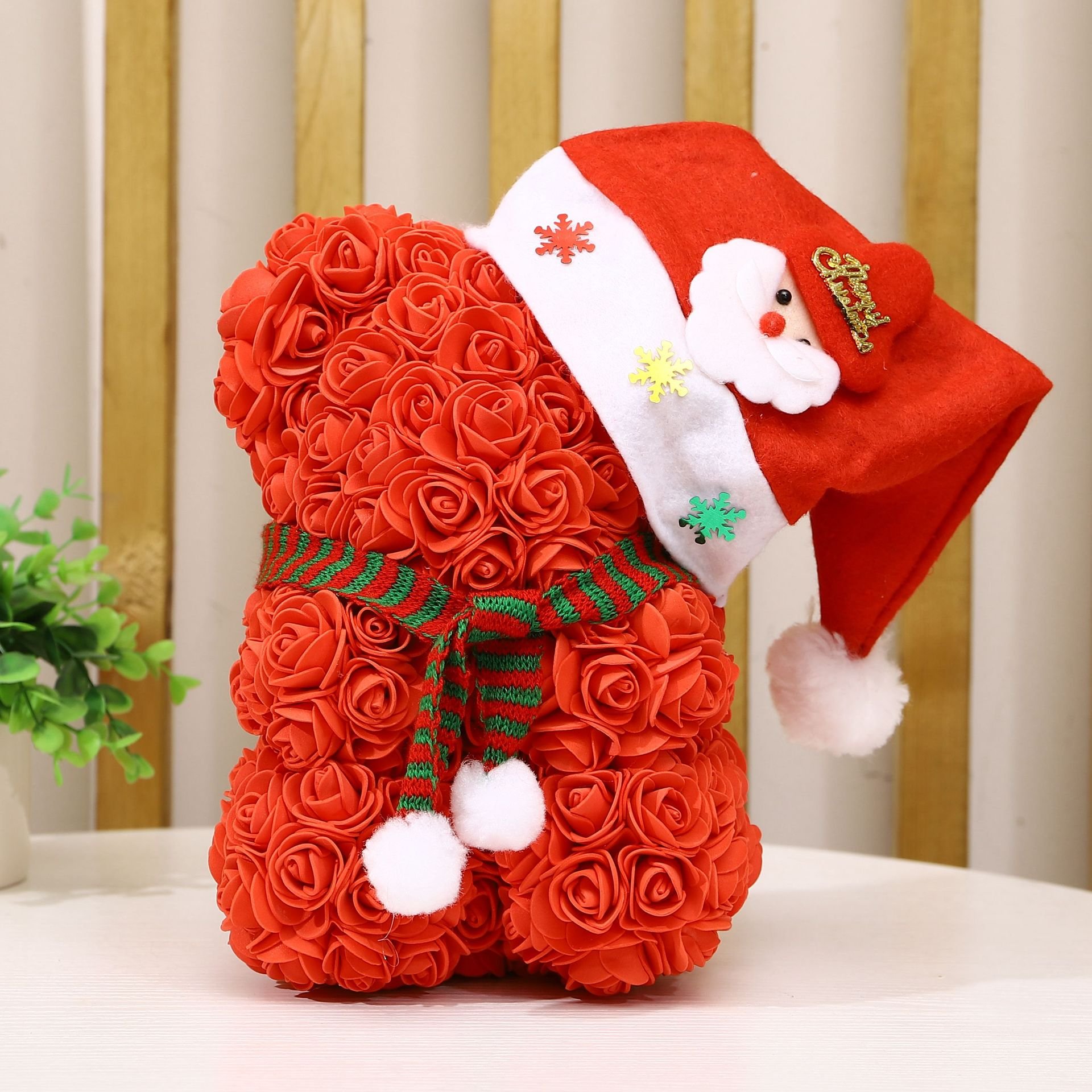 BLH Warm Customize Valentines Day Gifts Artificial PE Foam Rose Flowers Teddy Bear With Gift Box hot sale teddy bear rose soap Best gift for Valentine's day