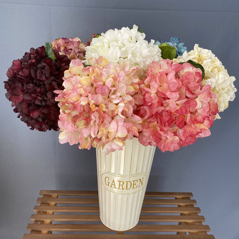 Y-H168 Wholesale Hydrangea Artificial Flowers Autumn Flower Silk Hydrangea Flowers Wedding Red Blue White Artificial Hydrangea