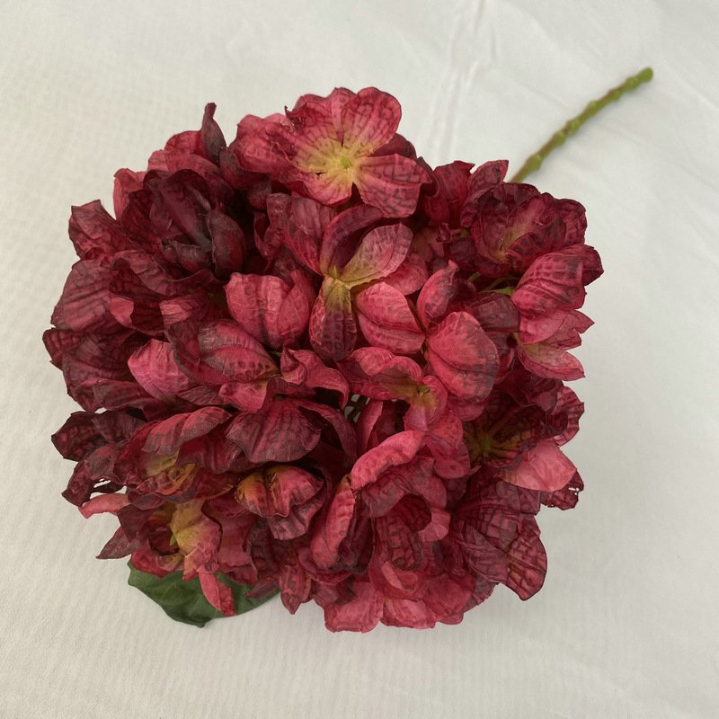 Y-H168 Wholesale Hydrangea Artificial Flowers Autumn Flower Silk Hydrangea Flowers Wedding Red Blue White Artificial Hydrangea