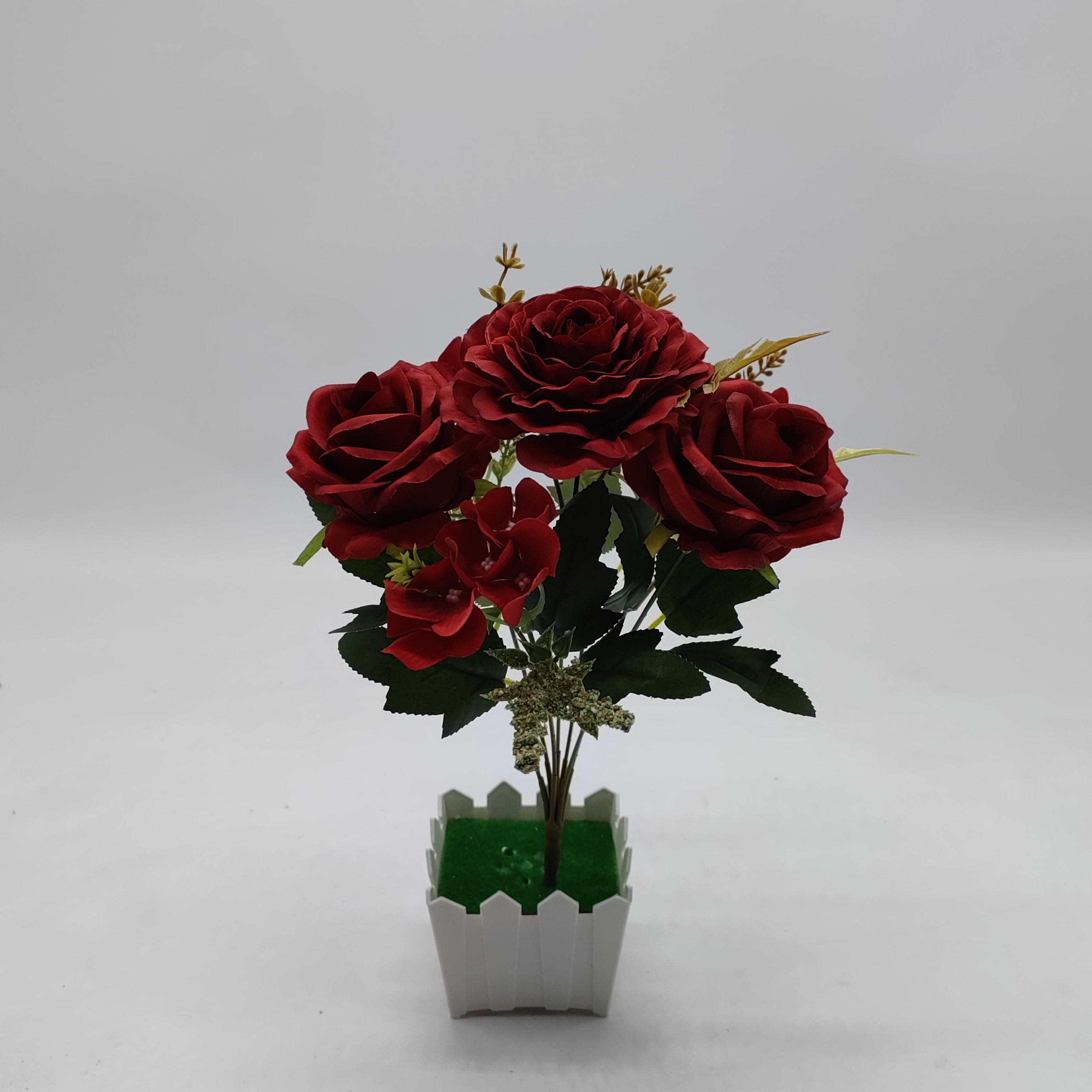 QIDA YL24101 7-Head Artificial Potted Flowers for Wedding Christmas Mother's Day & Valentine's Day Hot Sale 148248