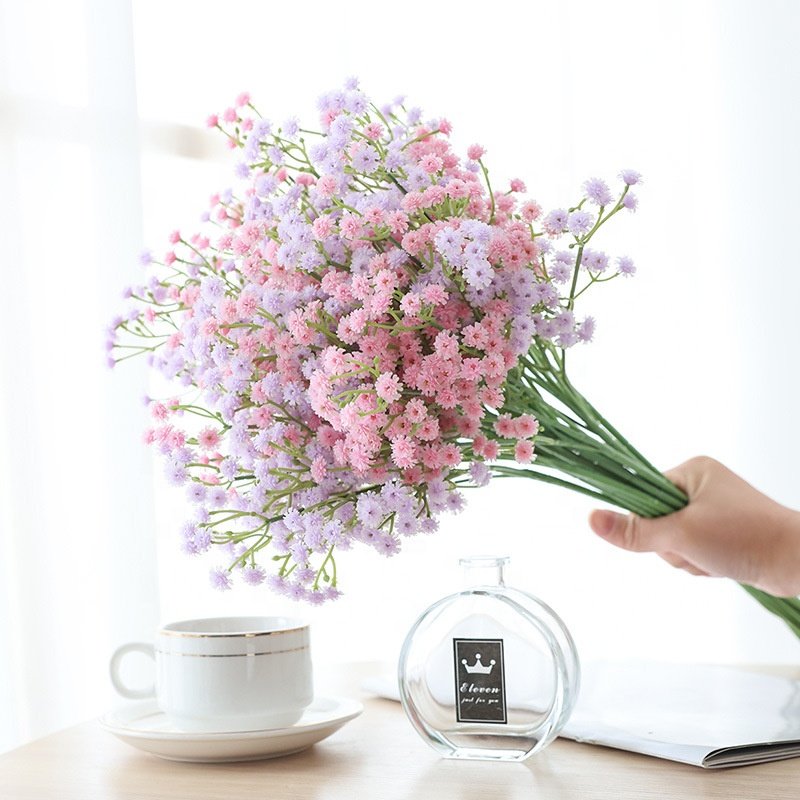MF-L687 New Plastic Babys Breath Flowers Arrangement Real Touch Artificial Flowers Gypsophila