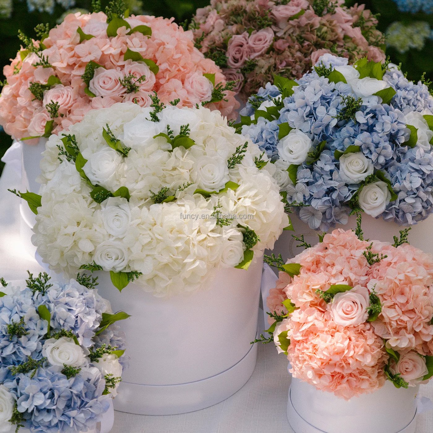 Customized Home Decoration Long Lasting Stabilized Natural Flower Immortal Eternal Forever Hydrangea Flower Preserved Roses
