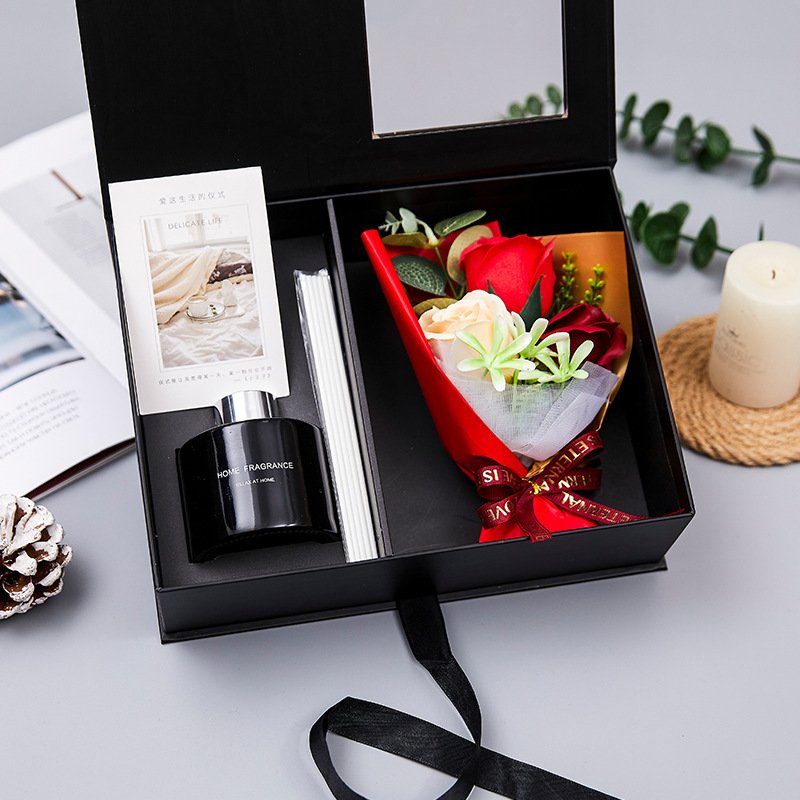 Mother's Day Gift 2024 Artificial Rose Flower Box Red Aroma Rose Jewelry Box San Valentin Rose Gift