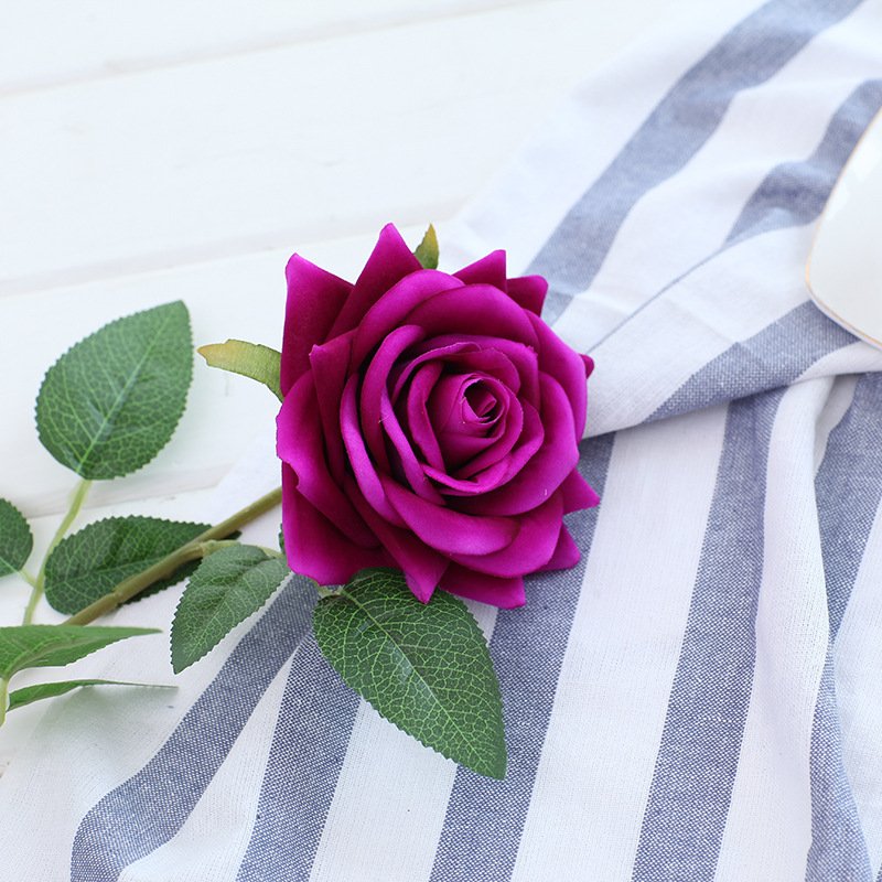 AF10104 Hot Selling White Silk Large Rose Flores Artificial Flower Floral Bulk Velvet Roses For Wedding Home Decor