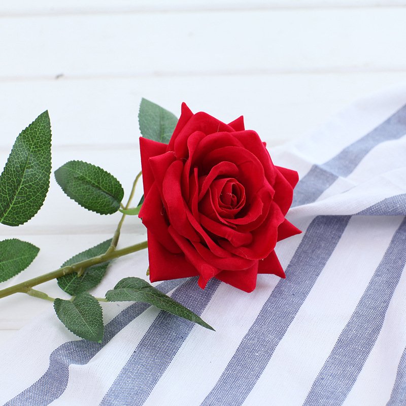 AF10104 Hot Selling White Silk Large Rose Flores Artificial Flower Floral Bulk Velvet Roses For Wedding Home Decor