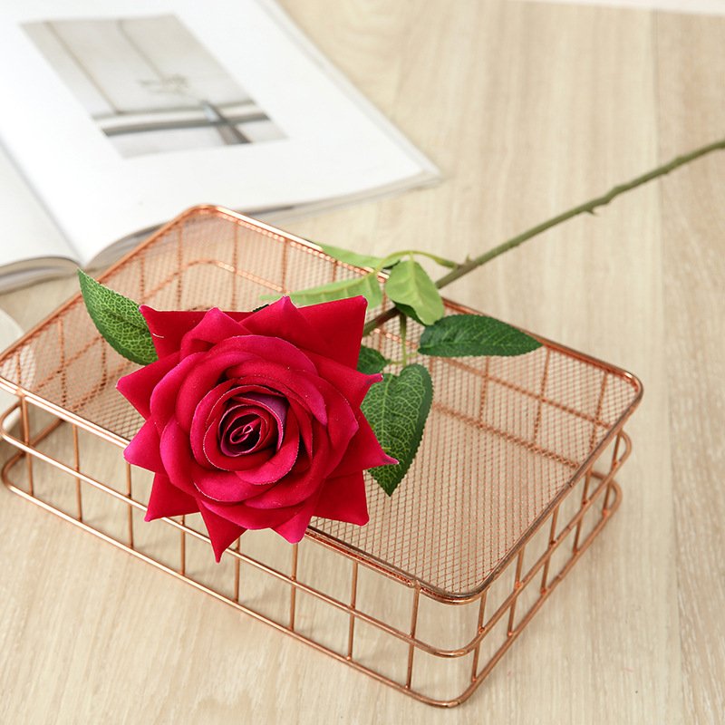 AF10104 Hot Selling White Silk Large Rose Flores Artificial Flower Floral Bulk Velvet Roses For Wedding Home Decor