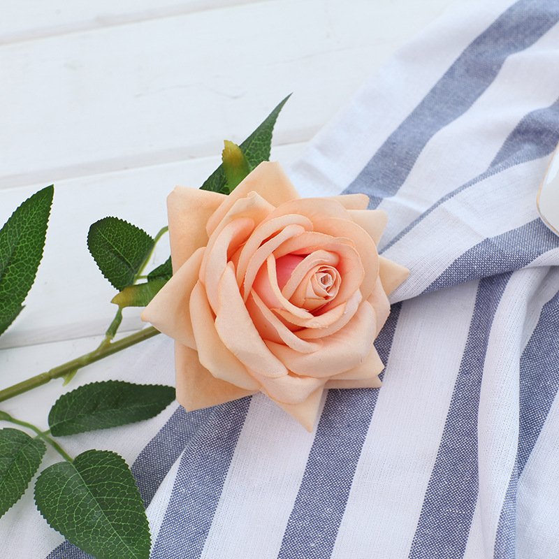 AF10104 Hot Selling White Silk Large Rose Flores Artificial Flower Floral Bulk Velvet Roses For Wedding Home Decor