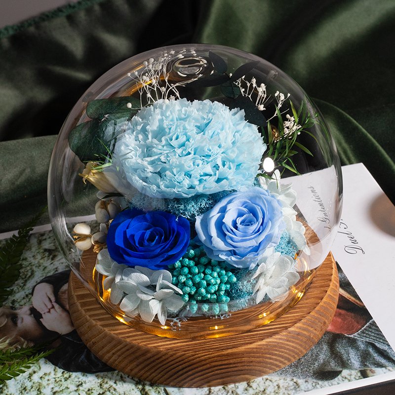 Power Of Love Series LED Atmosphere Light Preserved Flower Ornaments For Birthday Valentine's Day Girl Friend's Gift
