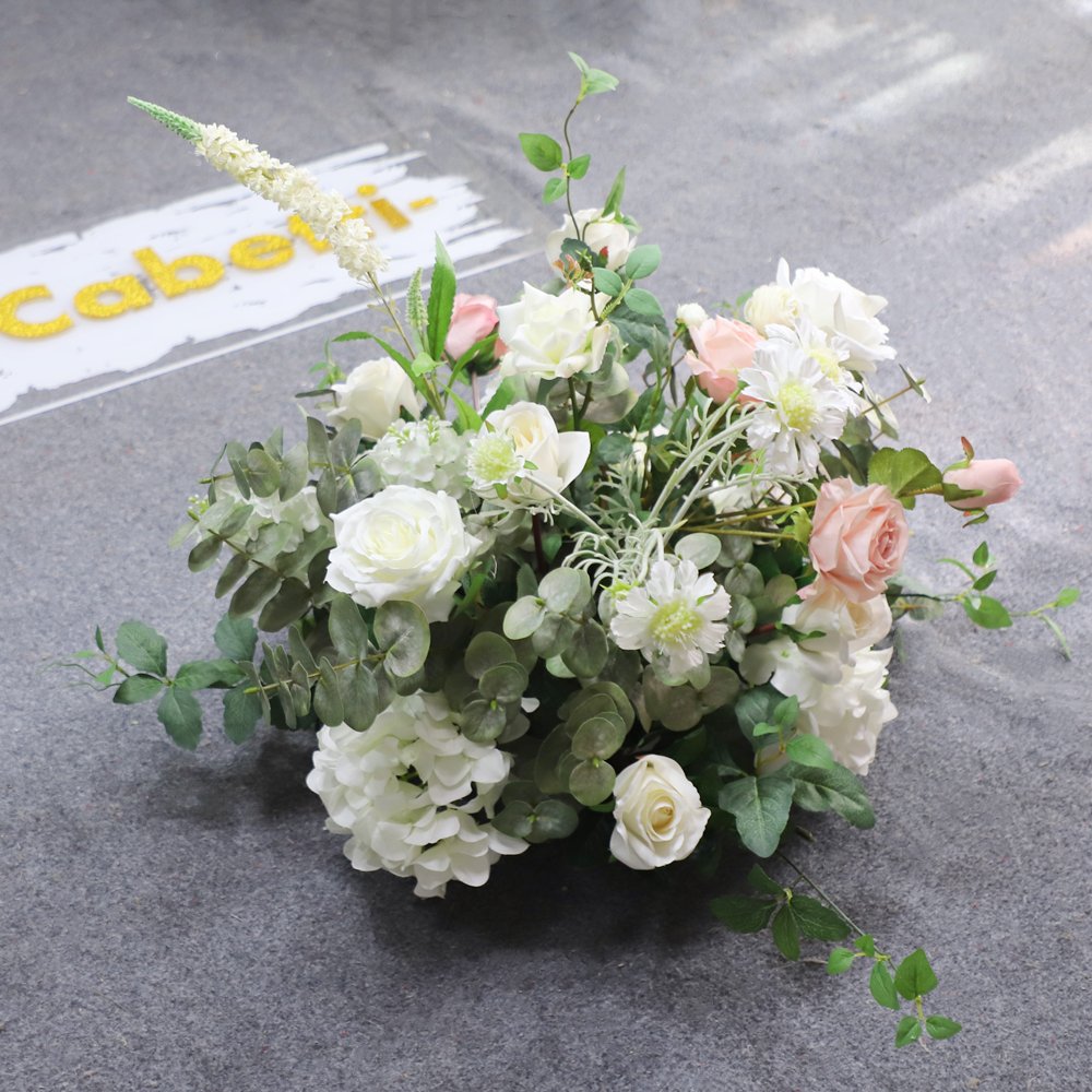 Wholesale Silk Pink And Yellow Flower Ball Arrangements Artificial Flower Balls For Wedding Decor