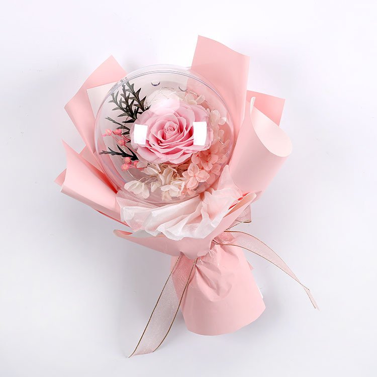 Mothers day gifts Valentine's Day gift eternal roses balloon mini bouquet acrylic big preserved rose bouquet in bobo balloon