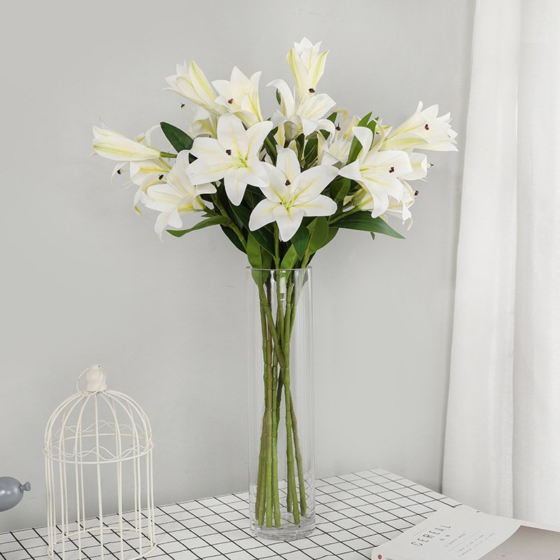 Manufacturer's direct sales of 3-head lily artificial flower for wedding and home decoration