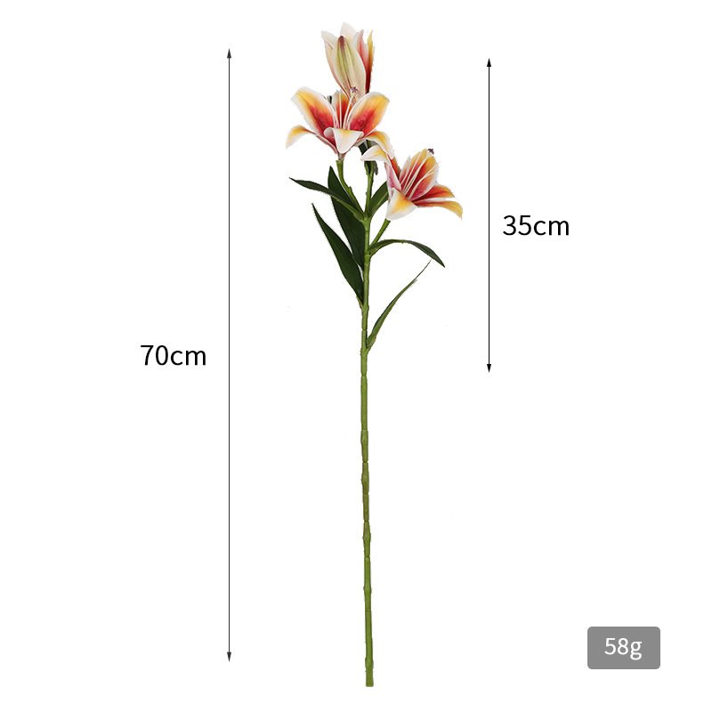 Manufacturer's direct sales of 3-head lily artificial flower for wedding and home decoration