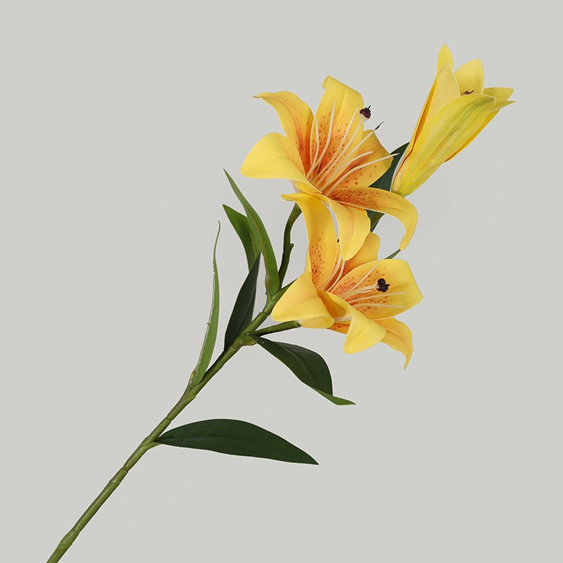 Manufacturer's direct sales of 3-head lily artificial flower for wedding and home decoration