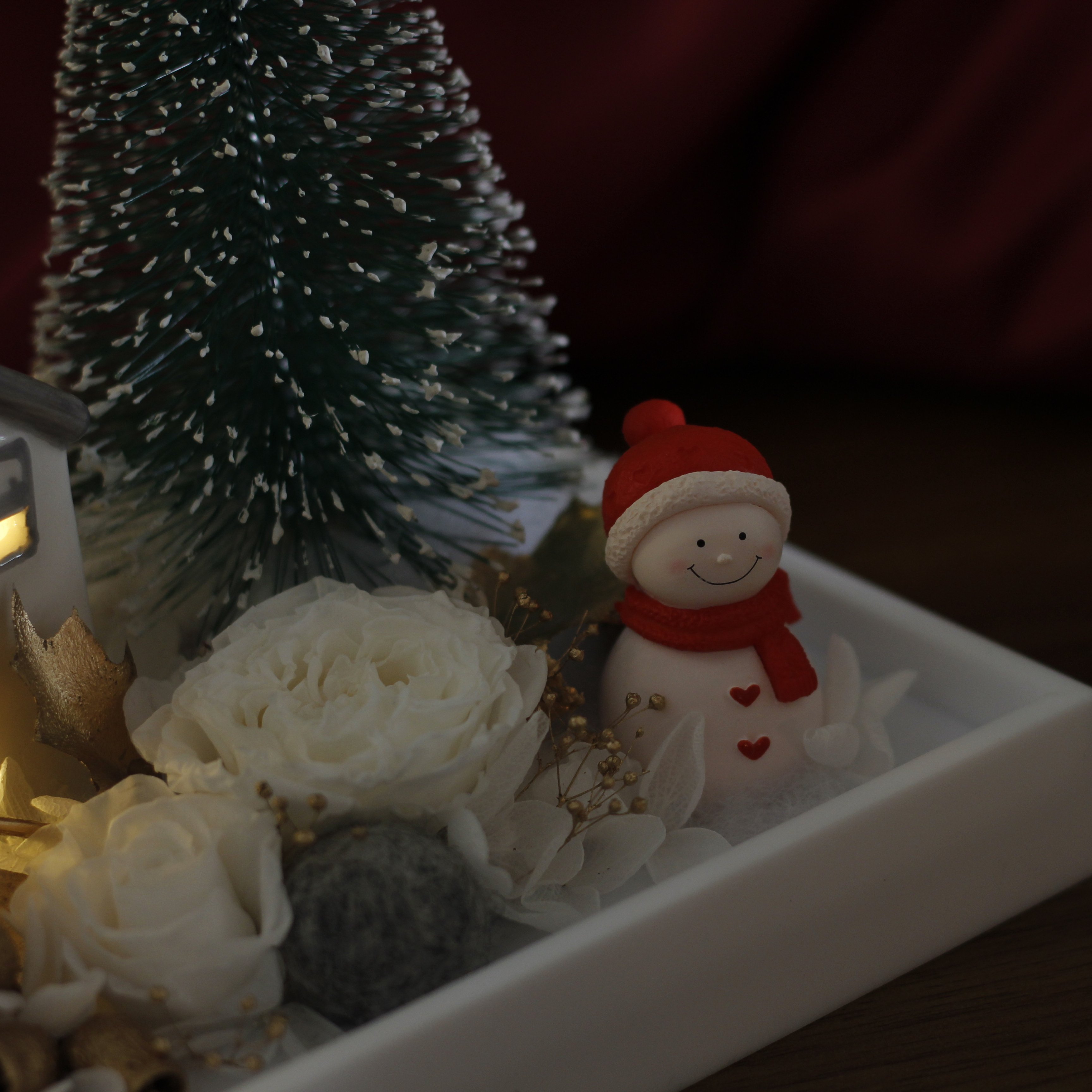 Lovebay Christmas Day Gift flores preservadas al por mayor Natural Eternal Forever Preserved Roses in Acrylic Box with Light