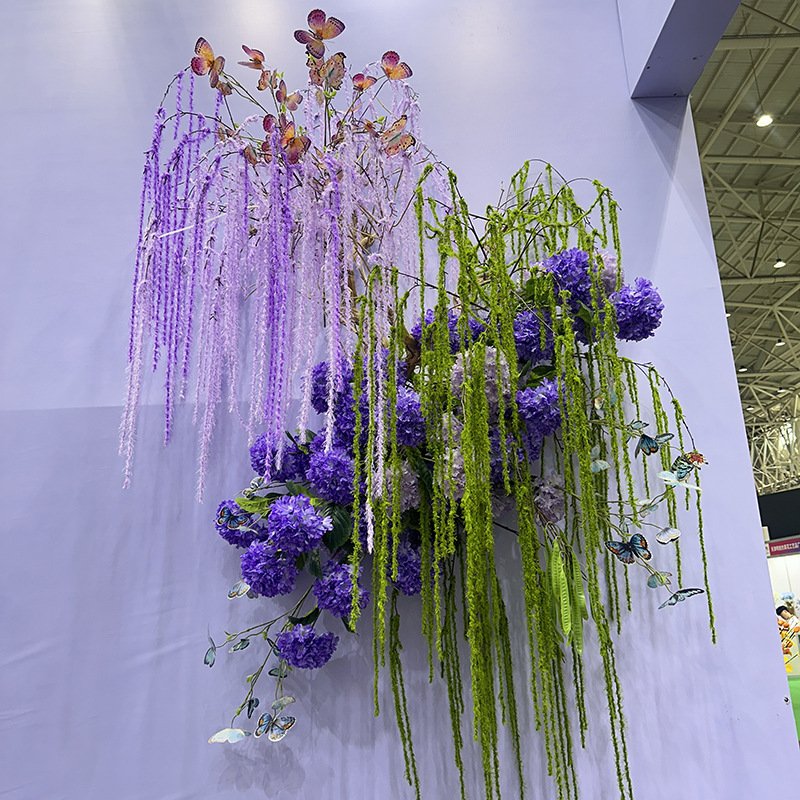 Faux Flower Ceiling Hanging Plant Woolen Artificial Amaranthus Caudatus Branch For Wedding Arch Decoration