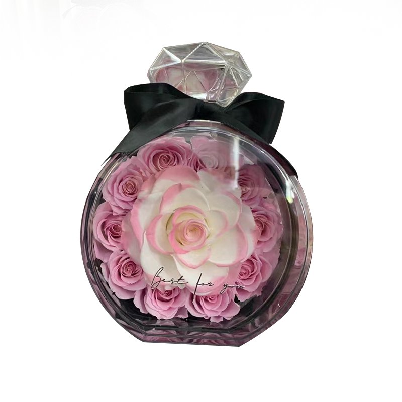 wholesale Forever Roses Christmas Gift Real Rose with Long Life Natural Preserved Flowers Eternal Preserved Rosas Perfume Bottle