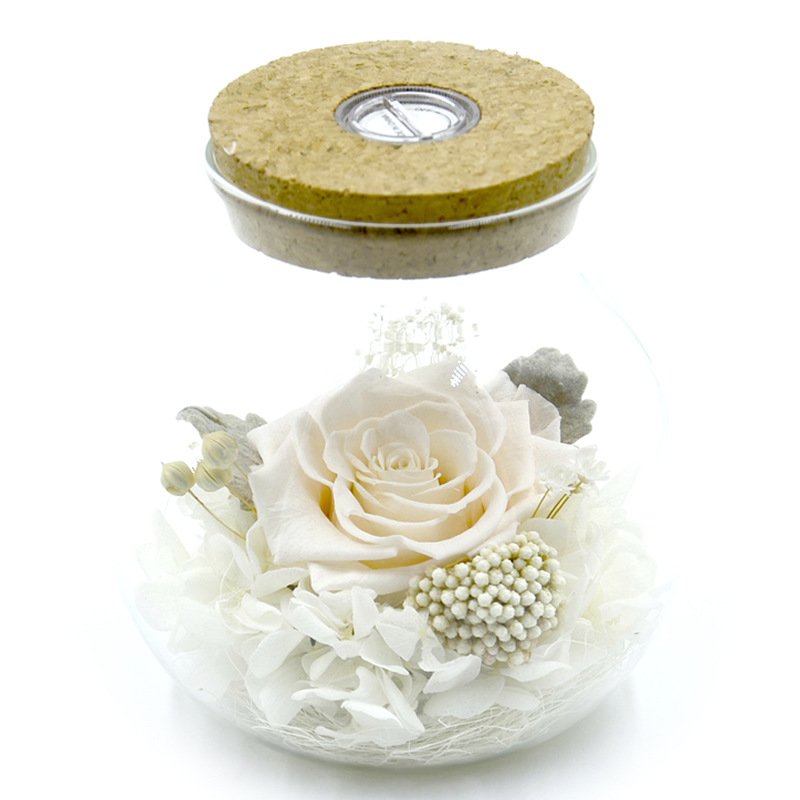 D-YPR007 Preserved Real Roses with Colorful Mood Light Wishing Bottle Eternal Rose Never Withered Flowers for Bedroom Party