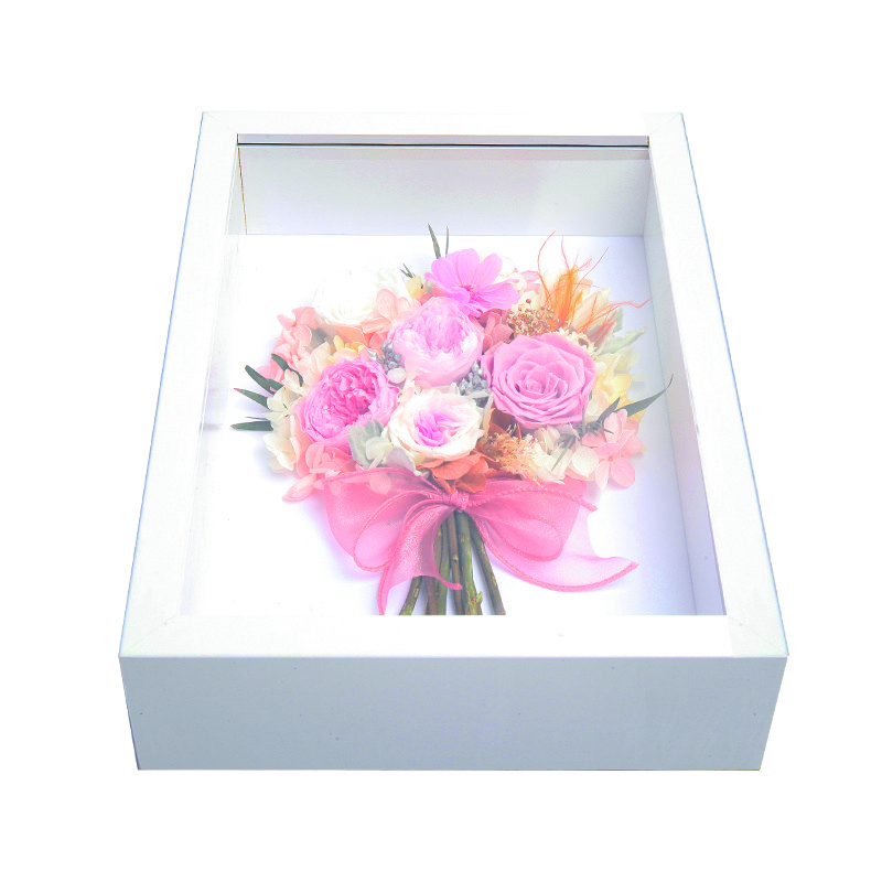 HFlora New Design High Quality Preserved flower Eternal Flowers in wooden box display for Christmas gift