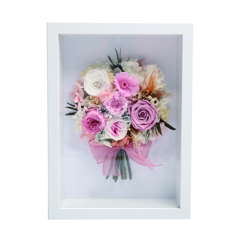 HFlora New Design High Quality Preserved flower Eternal Flowers in wooden box display for Christmas gift