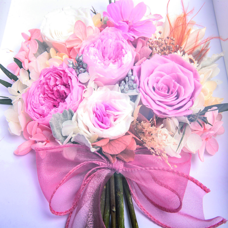 HFlora New Design High Quality Preserved flower Eternal Flowers in wooden box display for Christmas gift