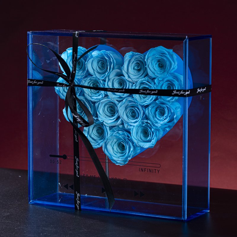 home decorations living room fresh cut flower roses preserved flower gift CD box for preserved flower with ribbon