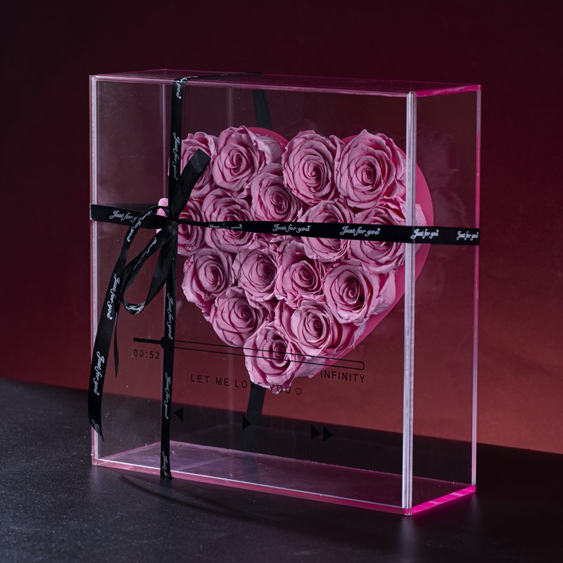 home decorations living room fresh cut flower roses preserved flower gift CD box for preserved flower with ribbon