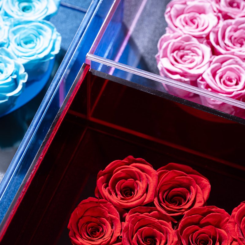 home decorations living room fresh cut flower roses preserved flower gift CD box for preserved flower with ribbon
