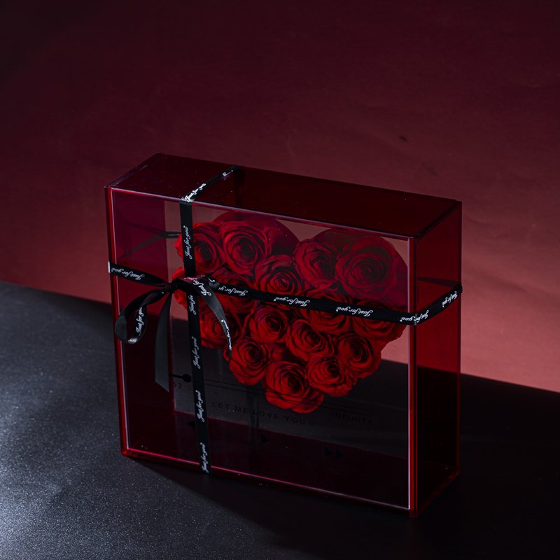 home decorations living room fresh cut flower roses preserved flower gift CD box for preserved flower with ribbon