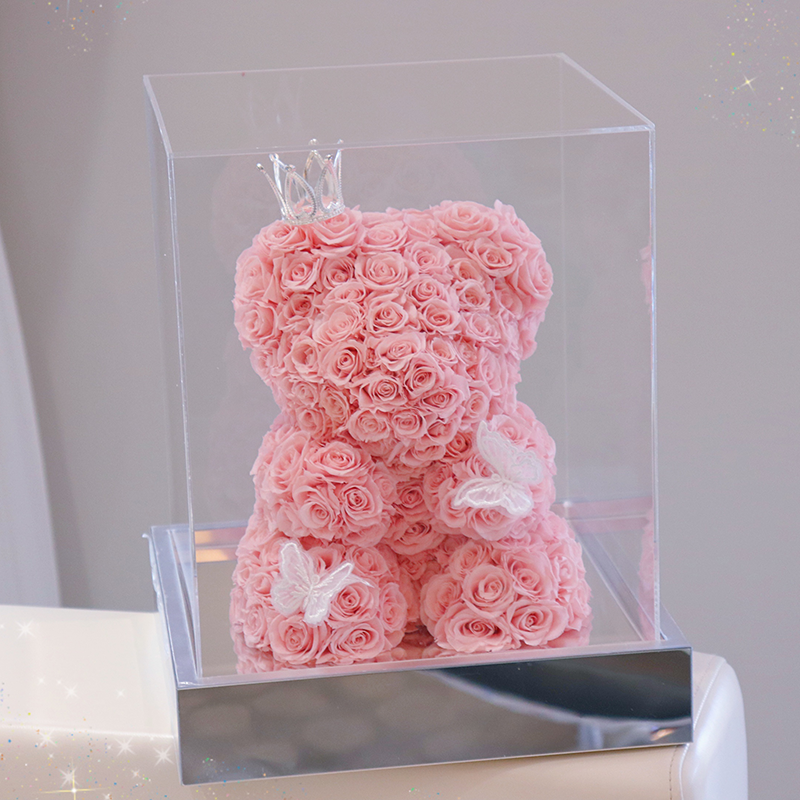 Factory Supply 2024 Hot Selling Valentine's Day Gift Preserved Teddy Rose Bear Eternal Flowers Preserved Rose Bear for Decor