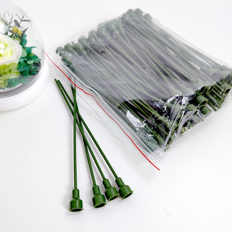 Preserved Rose Flower Stems Plastic DIY Materials Artificial Flowers Green Rose Stem For Preserved Roses