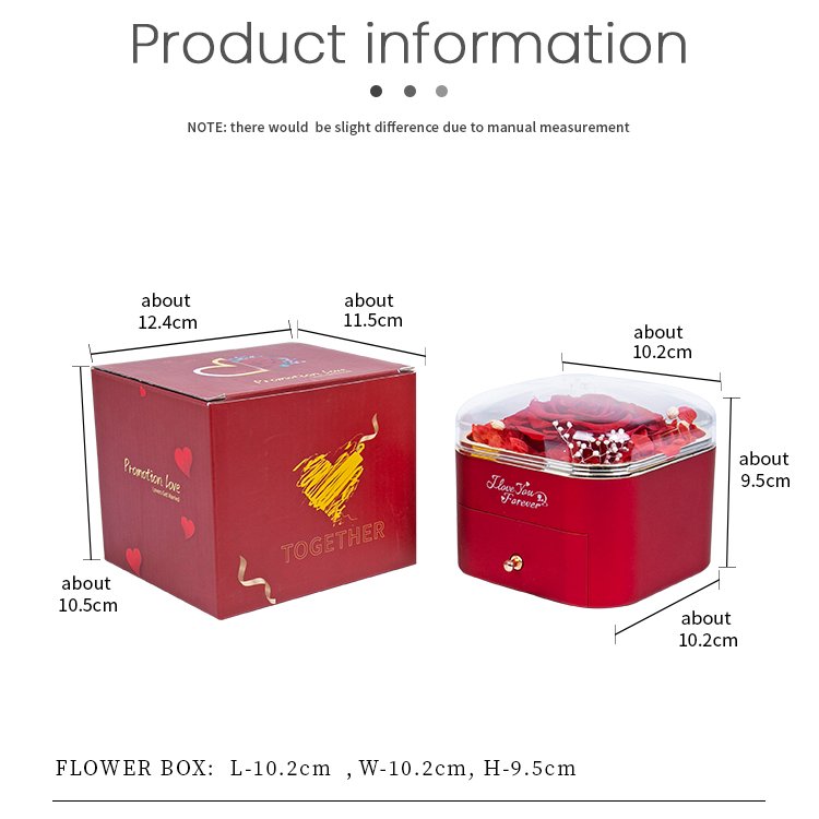 Hot Sell 2023 Everlasting Flower Gifts Immortal Eternal Forever Stabilized Rose Preserved Flower in Jewelry Box