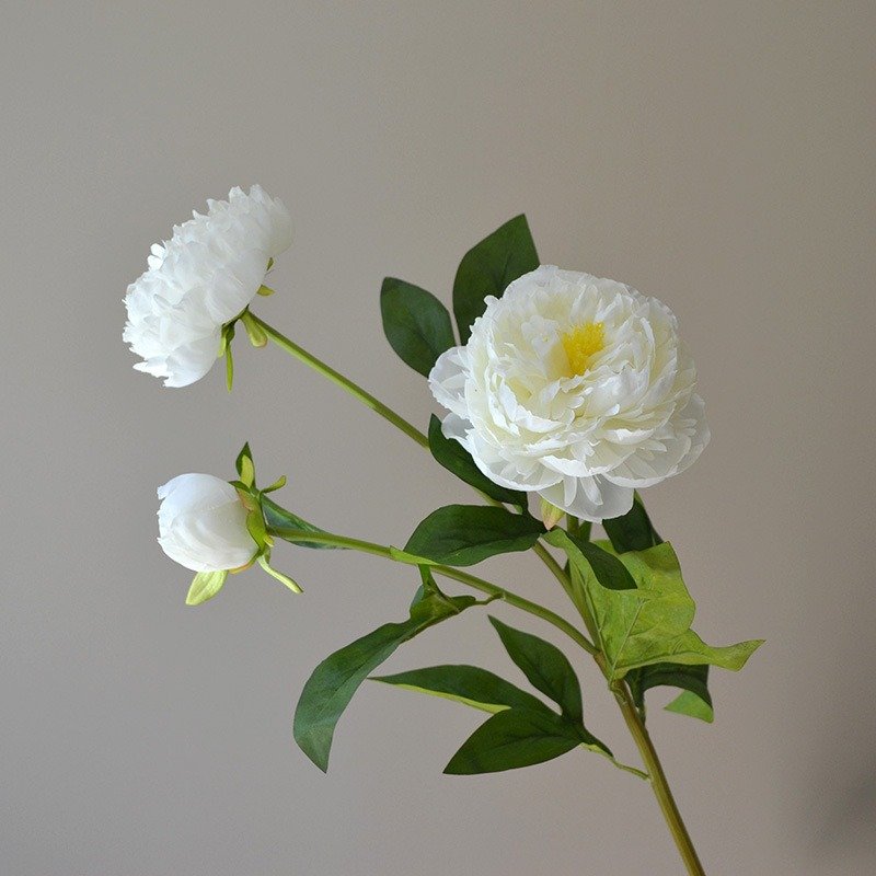 3-Headed High Quality Long-Stem Artificial Peony Bouquet for Christmas Christmas Artificial Peony Flower