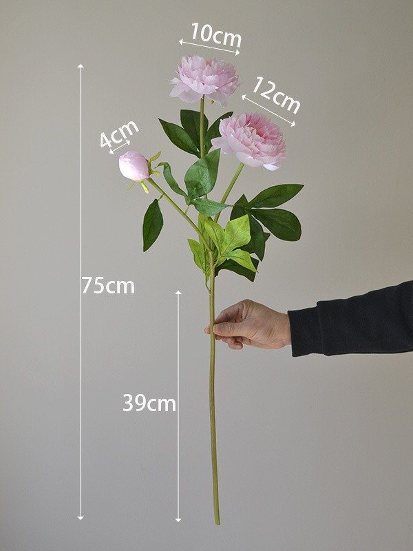 3-Headed High Quality Long-Stem Artificial Peony Bouquet for Christmas Christmas Artificial Peony Flower