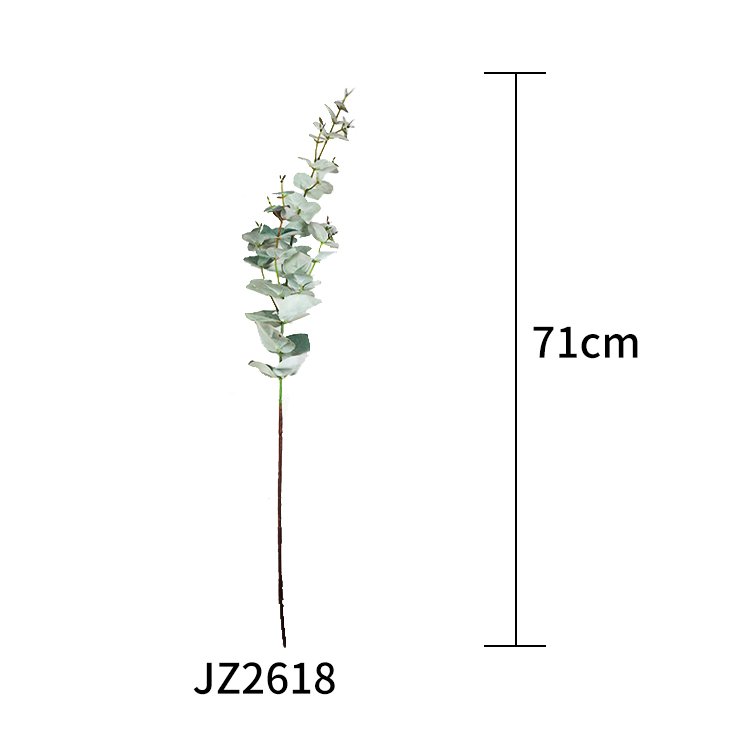Hot Selling 71cm Green Plant Leaves Customizable Wedding Hotel Decoration 54 Eucalyptus Leaf Small Single Artificial Preserved