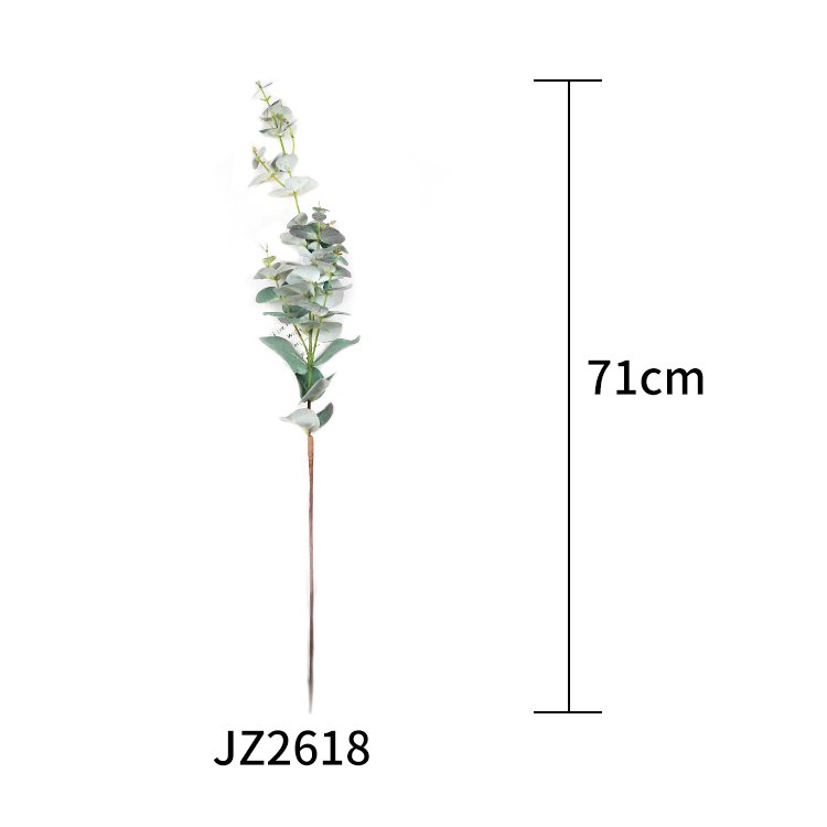 Hot Selling 71cm Green Plant Leaves Customizable Wedding Hotel Decoration 54 Eucalyptus Leaf Small Single Artificial Preserved