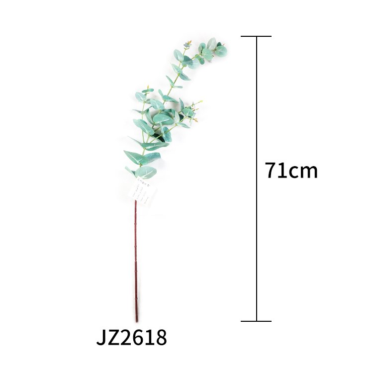 Hot Selling 71cm Green Plant Leaves Customizable Wedding Hotel Decoration 54 Eucalyptus Leaf Small Single Artificial Preserved