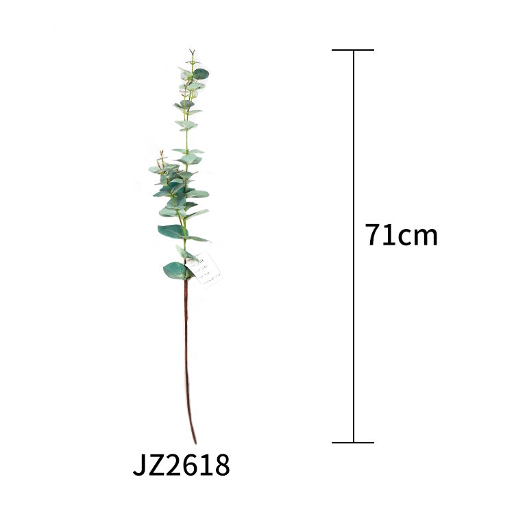 Hot Selling 71cm Green Plant Leaves Customizable Wedding Hotel Decoration 54 Eucalyptus Leaf Small Single Artificial Preserved