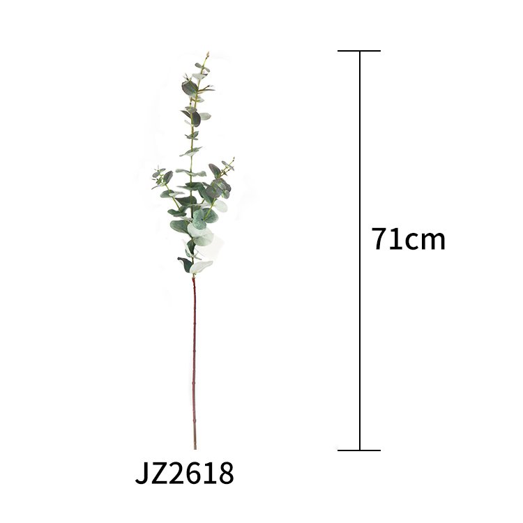 Hot Selling 71cm Green Plant Leaves Customizable Wedding Hotel Decoration 54 Eucalyptus Leaf Small Single Artificial Preserved