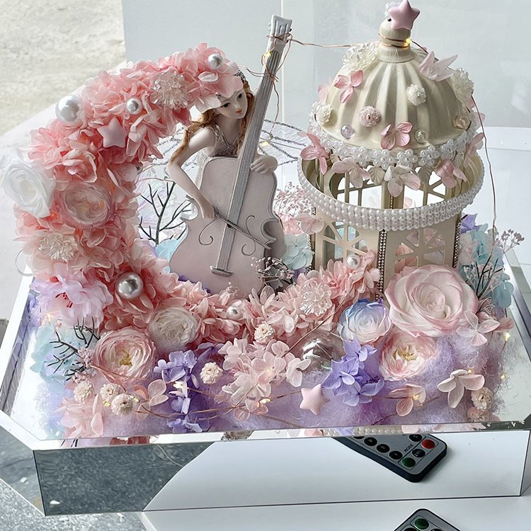 Hot Valentine's Day I Love You Gift Box Moonlight Castle Style Preserved Rose Flower in Gift Boxes Eternal Heart