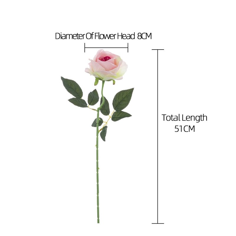 MW03332 Aritificial Velvet Rose with Stem Silk Flowers Long Stem for Home Wedding Decoration Party Valentine's Day