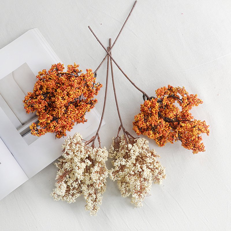 Modern minimalist decoration single branch purple SMALL HOLLY FRUIT Artificial Flowers For Home Decoration