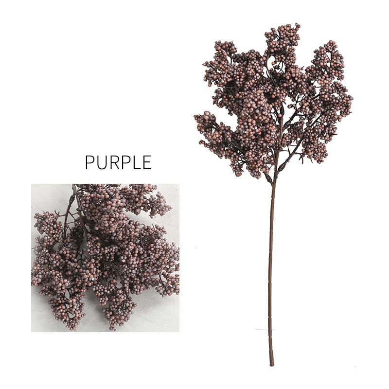 Modern minimalist decoration single branch purple SMALL HOLLY FRUIT Artificial Flowers For Home Decoration